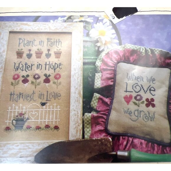 Lizzie Kate Faith Hope Love Cross Stitch Chart Pattern 6" X 10" Design Approx. - Picture 1 of 3